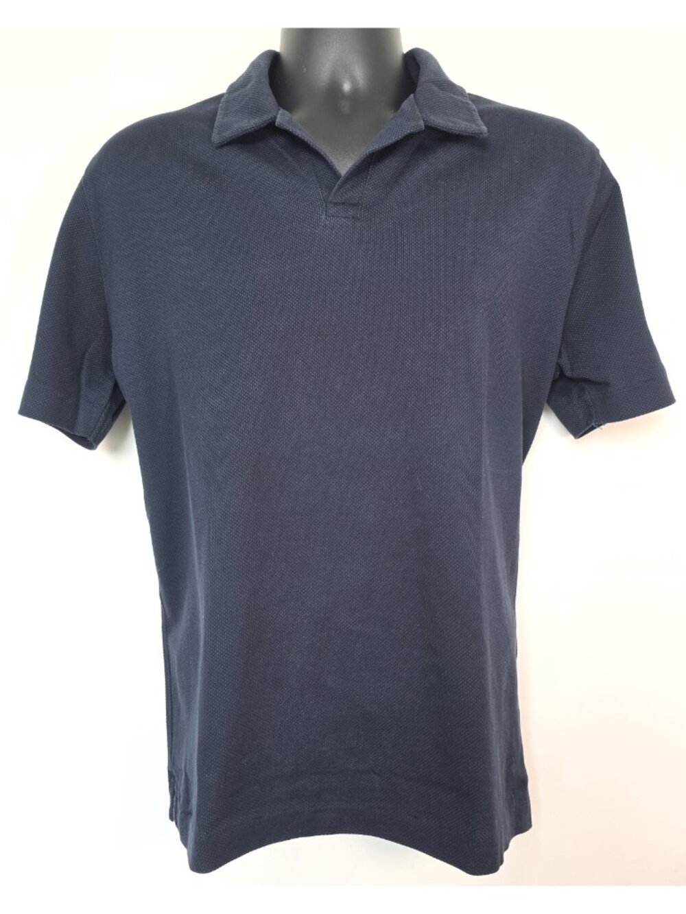 Hugo Boss Men's Polo Shirt XL Black Mercerised Cotton Buttonless Short Sleeve